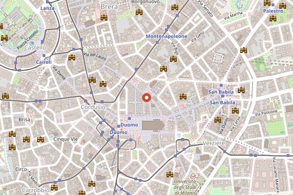 Map showing Pizzeria Spontini in Milan