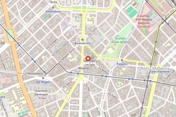 Map showing Mercato Comunale Wagner in Milan