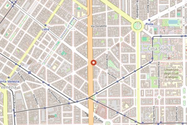 Map showing Bar Basso in Milan