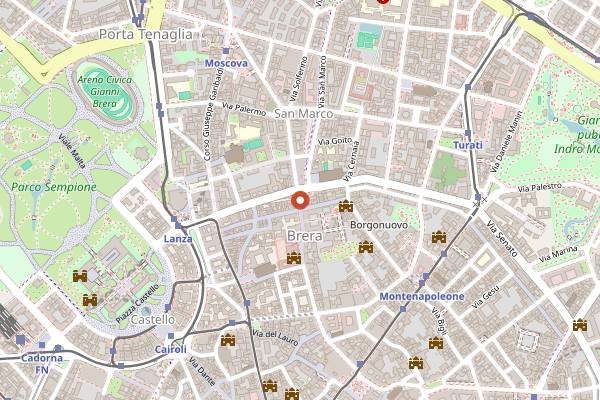 Map showing Bar Jamaica in Milan