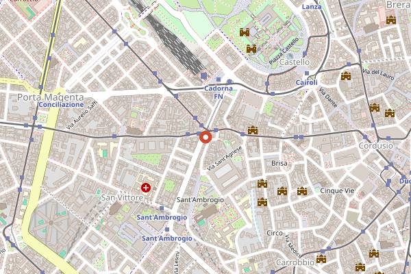 Map showing Bar Magenta in Milan