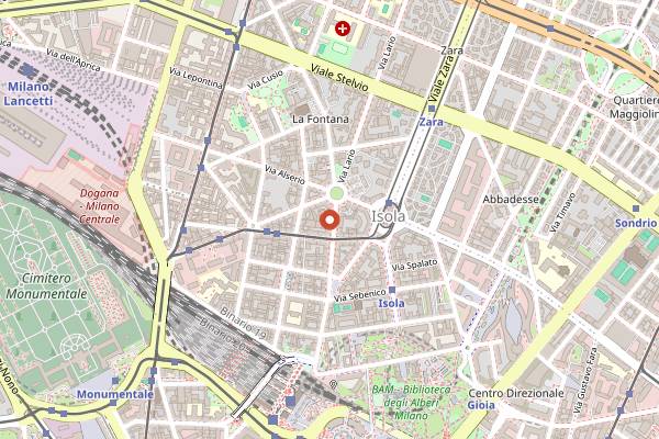 Map showing Blue Note Milano in Milan