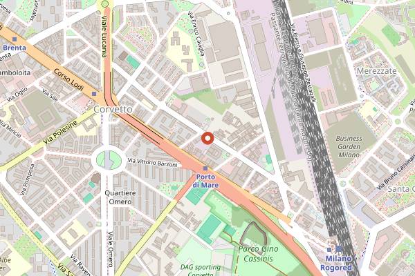 Map showing Dude Club in Milan