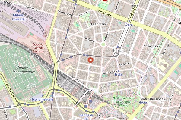 Map showing Frida in Milan