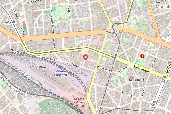 Map showing MOGO in Milan