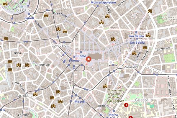 Map showing Terrazza Aperol in Milan