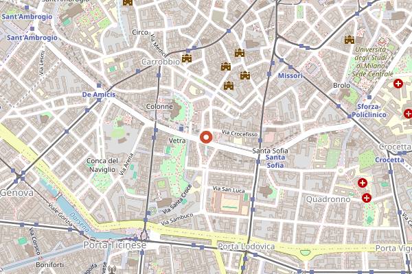 Map showing Volt Club in Milan