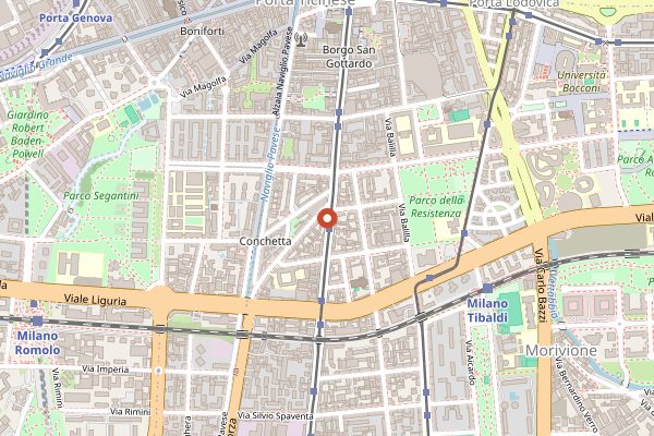Map showing Contraste in Milan