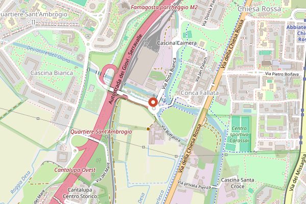 Map showing Erba Brusca in Milan