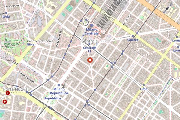 Map showing Osteria Italiana in Milan