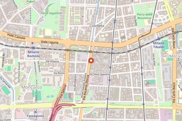 Map showing Sadler in Milan