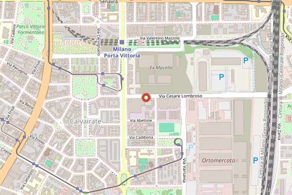 Map showing Trattoria del Nuovo Macello in Milan