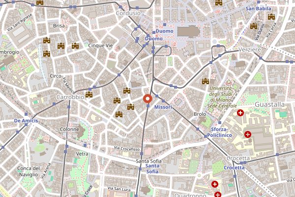 Map showing Wicky's Innovative Japanese in Milan