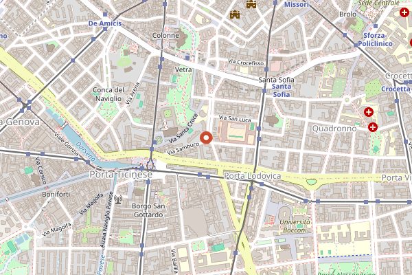 Map showing C'era una volta una piada in Milan