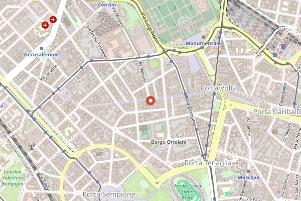 Map showing Ravioleria Sarpi in Milan