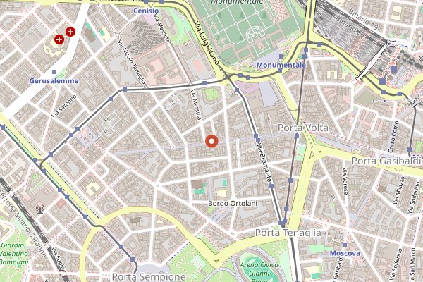 Map showing Cantine Isola in Milan