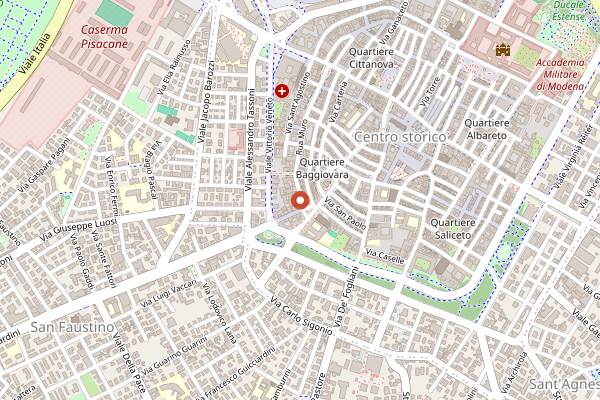 Map showing Forno Pasticceria Bortolani Demore in Modena
