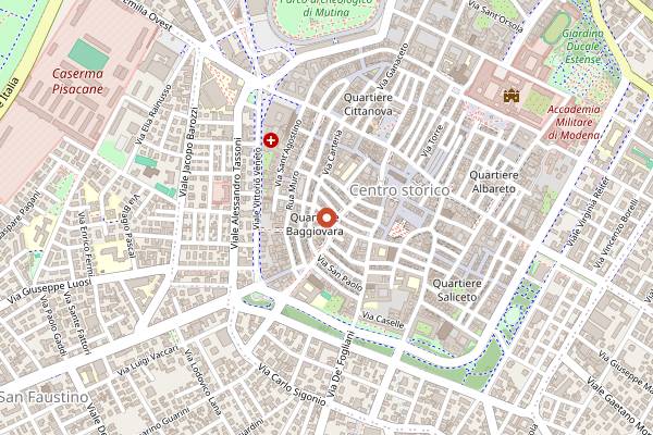Map showing Forno San Barnaba in Modena