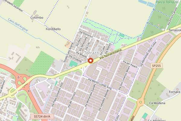 Map showing Bar Ristorante Torrazzi in Modena