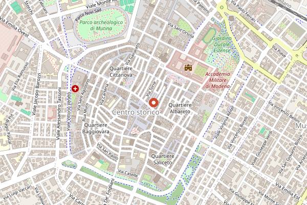 Map showing PizzALTaglio in Modena