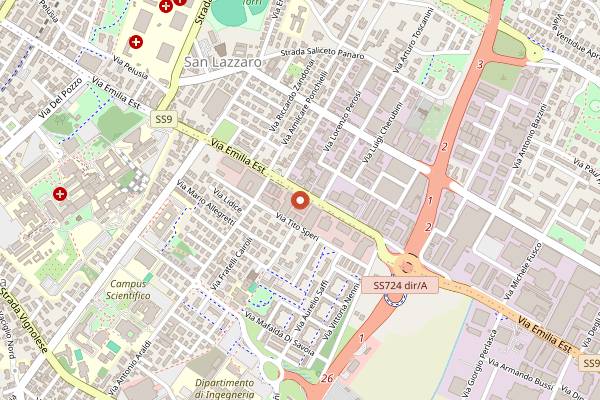 Map showing Bar Pasticceria Pamela in Modena