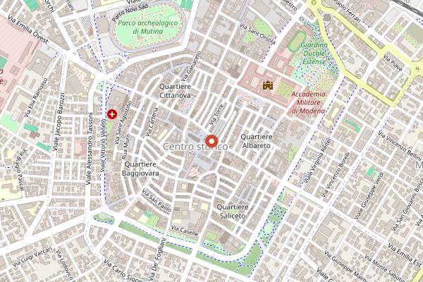 Map showing Caffe dell'Orologio in Modena