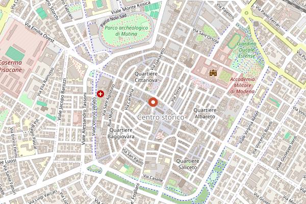 Map showing Cathedrali Pasticceria in Modena
