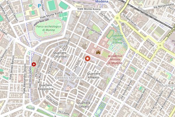 Map showing Osteria di Modena Rossi in Modena