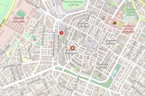 Map showing Osteria Ruggera in Modena