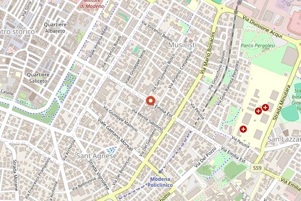 Map showing Fresh pasta lesson with Maria Luisa Nicolini in Modena