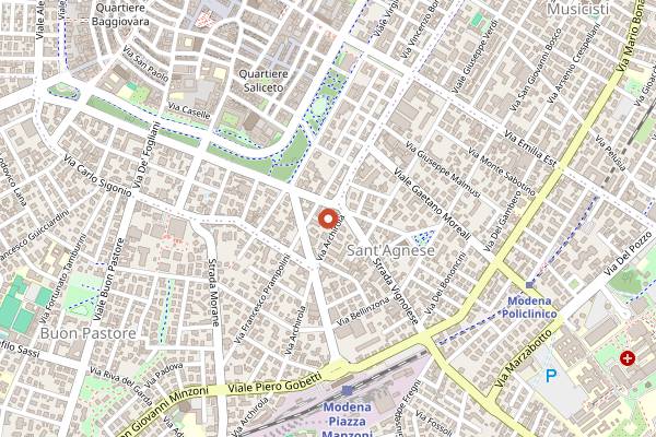 Map showing Modena Food Lab (0059) in Modena