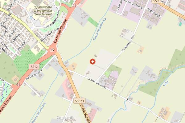 Map showing Tenuta del Cigno tortellini master class in Modena