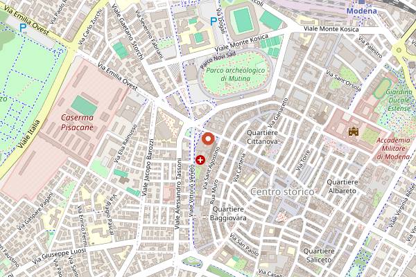Map showing where the festival is in Modena