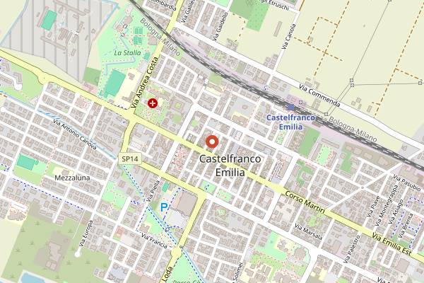 Map showing Sagra del Tortellino Tradizionale (Castelfranco Emilia) in Modena