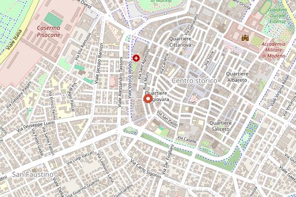 Map showing Osteria Francescana in Modena