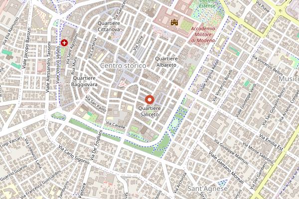 Map showing Secret Food Tours Modena in Modena