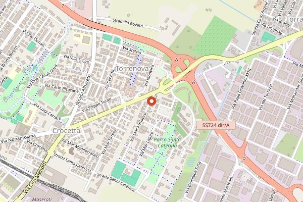Map showing Trattoria La Stalla in Modena