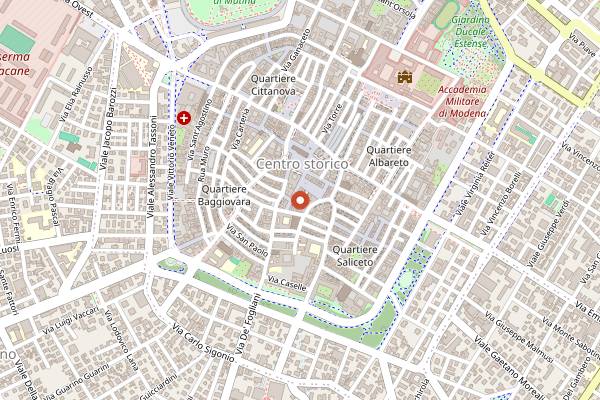 Map showing Mercato Albinelli in Modena