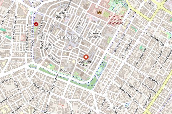 Map showing Osteria Gallucci in Modena