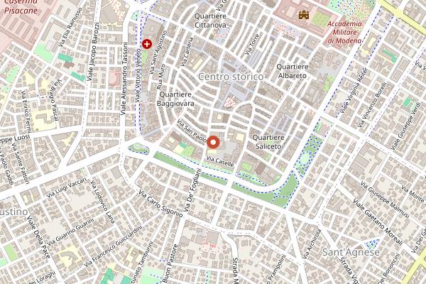 Map showing Roots in Modena