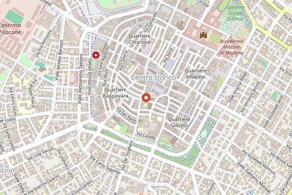 Map showing Trattoria Aldina in Modena