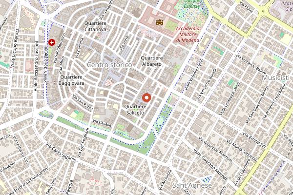 Map showing Trattoria Tagliatella in Modena