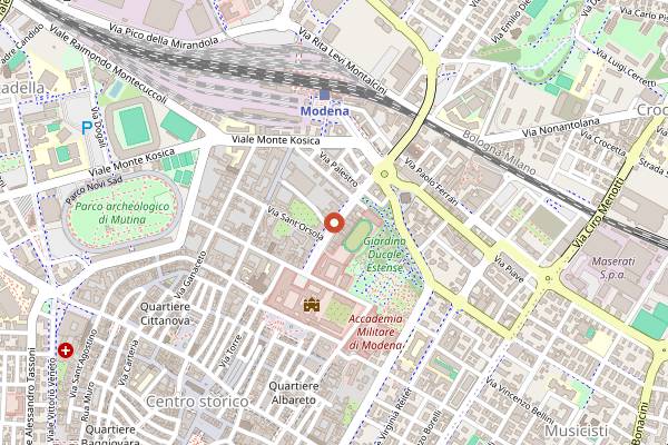 Map showing Enoteca Ducale in Modena