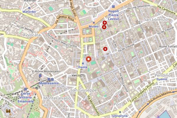 Map showing Posca in Naples