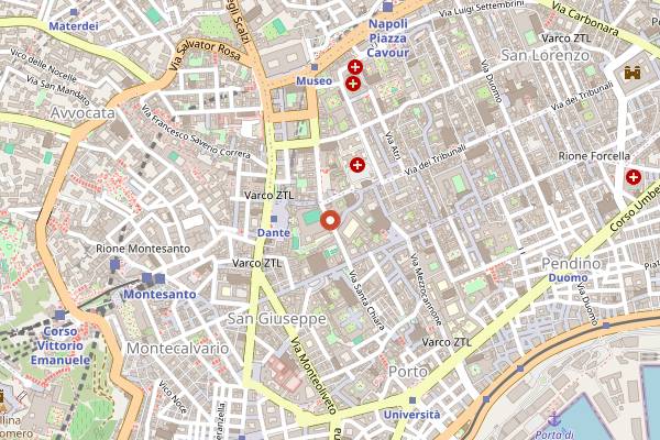 Map showing Vineria San Sebastiano in Naples