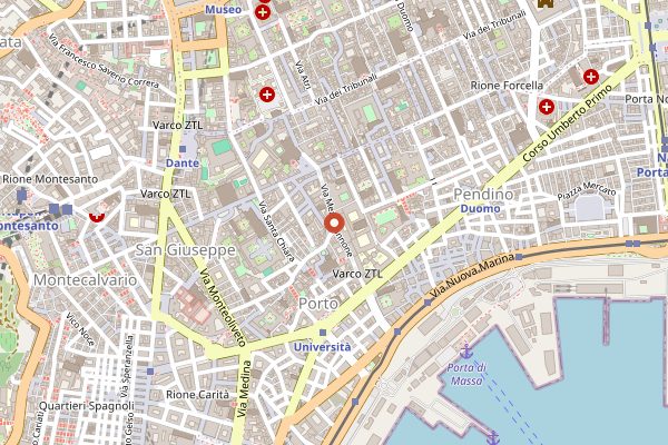 Map showing Versa in Naples