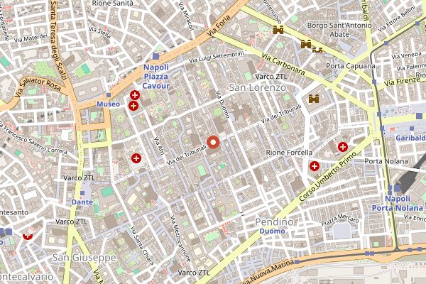 Map showing Pizzeria di Matteo in Naples
