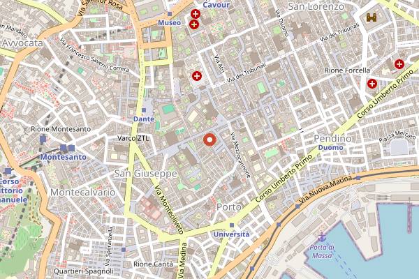 Map showing L'Albero Dei Visconti in Naples