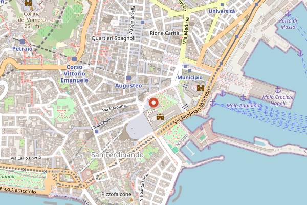 Map showing Teatro San Carlo Café in Naples