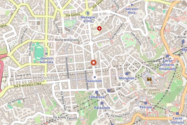 Map showing Ventimetriquadri Specialty Coffee in Naples